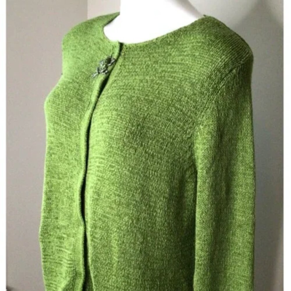 Josephine Chaus Vintage Green Knit Cardigan Size S - Picture 3 of 3